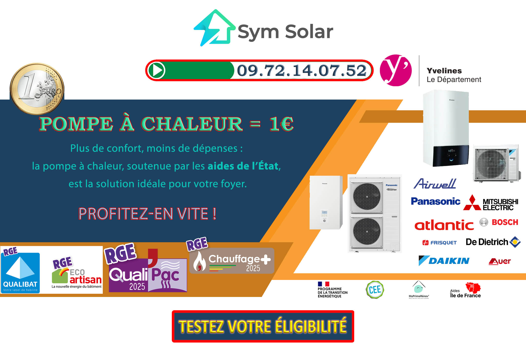 Pompe à chaleur 1 euro Maurecourt 78780